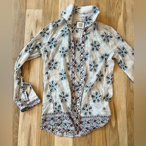 Belle block print light cotton shirt